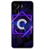 Xiaomi Redmi 13C Kılıf HD Desen Baskılı Kılıf - Dark Neon Yaprak O Harfi