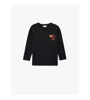 Koton Bisiklet Yaka Baskılı Antrasit Erkek Çocuk Uzun Kollu T-shirt 6WKB10376TK