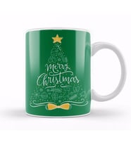 Merry Christmas Sketch Tree Kupa Bardak Porselen