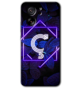 Xiaomi Mi 13T Pro Kılıf HD Desen Baskılı Arka Kapak - Dark Neon Yaprak Ç Harfi