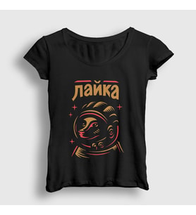 Presmono Kadın Siyah Layka CCCP Sovyetler Birliği T-Shirt 266829tt