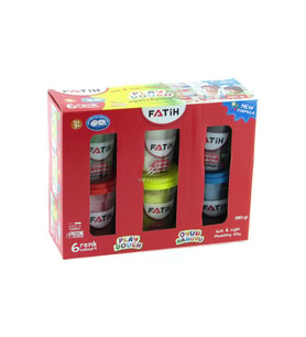 Oyun Hamuru 6 Renk 780 gr 1 Paket Fatih Ana Renkler Okul Öncesi Kreş Anasınıfı Etkinlikleri (Çok Renkli)