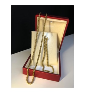3mm Spiga Altın Kaplama Çelik Erkek Set • Işıklı Kutuda • Sevgiliye • Eşe • Babaya Bileklik Kolye