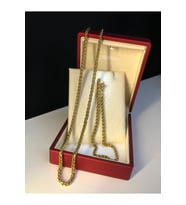 3mm Spiga Altın Kaplama Çelik Erkek Set • Işıklı Kutuda • Sevgiliye • Eşe • Babaya Bileklik Kolye