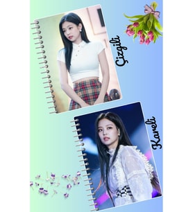 Jennie blackpink defter seti 2 adet A4 boyutu 21*30 çizgili + kareli 60 syf
