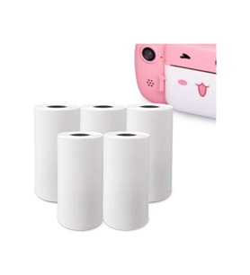 Çocuk Kamera Baskı Kağıdı, 5’li Rulo 57x25mm Çekirdekli Fotoğraf Baskı Termal Kağıt Rulo