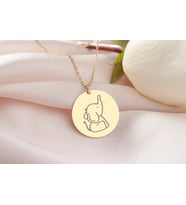 Sevimli Fil Çizim Figürlü Kolye 925K Gümüş (Gold)