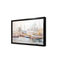Eski İstanbul Fausto Zonaro Çerçeveli Cam Tablo