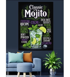 Klasik Mojito Tarifi Posteri Dekoratif Kanvas - Mdf Ahşap Tablo