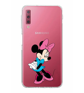 Samsung Galaxy A7 2018  Kamera Korumalı  Kapak Minnie Mouse Tasarımlı  Şeffaf Kılıf