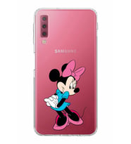 Samsung Galaxy A7 2018  Kamera Korumalı  Kapak Minnie Mouse Tasarımlı  Şeffaf Kılıf