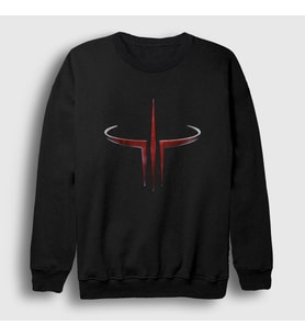 Presmono Unisex Siyah Logo Oyun Quake 3 III Sweatshirt 511388tt