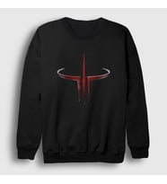 Presmono Unisex Siyah Logo Oyun Quake 3 III Sweatshirt 511388tt