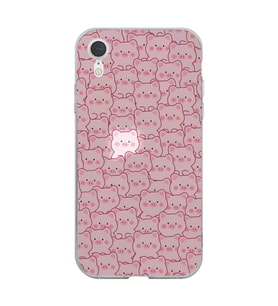 Iphone XR Uyumlu Cute Pink Pig Tasarımlı Şeffaf Telefon Kılıfı