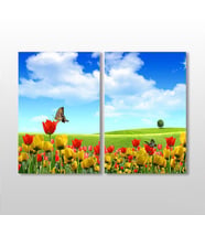 Laleler Kanvas Tablo 120x110cm (Karışık)