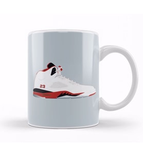 Air Jordan Sneaker Jordan 5 Fire Red Kupa Bardak Porselen