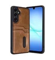 Samsung Galaxy A17 5g Sara Kartvizitli Deri Kılıf - Taba