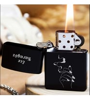 Kişiye Özel İsimli Benzinli Siyah Zippo Çakmak