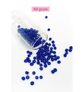 Dökme Cam Kum Boncuk Büyük Boy (6/0) 4 mm - 60 Gram - Koyu Mavi - BNC139