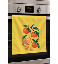 Valerine Life El Kurulama Havlusu 30x50cm Mutfak, Fırın için Pamuklu Emici Mandalina Bahçesi