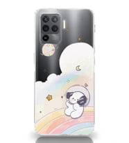Oppo Reno 5 Lite Uyumlu Sevimli Köpek Desenli Şeffaf Telefon Kılıfı
