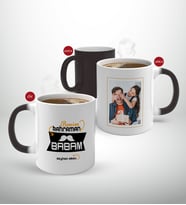 BK Gift Kişiye Özel Babalar Günü Hediyesi Fotoğraflı Sihirli Kupa Bardak-30 (Beyaz)