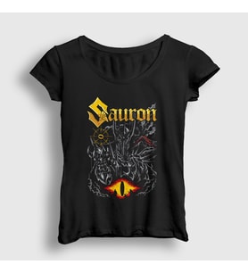 Presmono Kadın Siyah Sauron 2 Yüzüklerin Efendisi Lord Of The Rings T-Shirt 487339tt