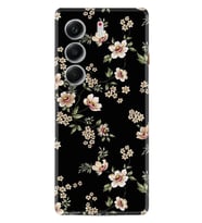 Camon 40 4G Kılıf Boutique Baskılı Resimli Siyah Fon Çiçek Pcode -045