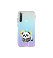 Redmi Note 8 ile Uyumlu Splash Panda Tasarımlı Şeffaf Silikon Kılıf