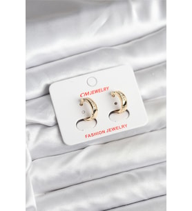14K Gold Renk Kaplama CM Kadın Küpe 5886 - SSSSSS5287-8318