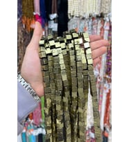 Hematit Taşı Küp Kesim 10x10mm- Doğal Taş Dizi