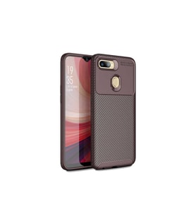 Oppo A5S Uyumlu Kılıf Zore Negro Silikon Kapak (Kahverengi)