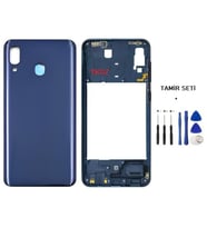 Samsung Galaxy A20 - SM-A205F FULL Kasa Arka Kapak Takım MAVİ - TAMİR SETİ
