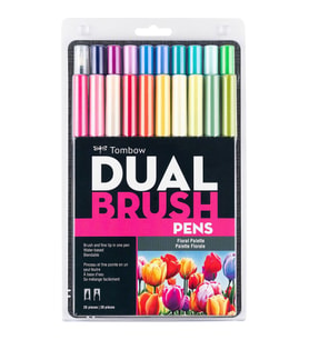 Tombow ABT Dual Brush Pen Grafik Kalemi 20'li Set - Floral