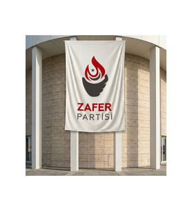 Zafer Partisi Beyaz Bayrak 140gr Premium Raşel Kumaş 200x300 cm