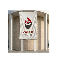 Zafer Partisi Beyaz Bayrak 140gr Premium Raşel Kumaş 200x300 cm