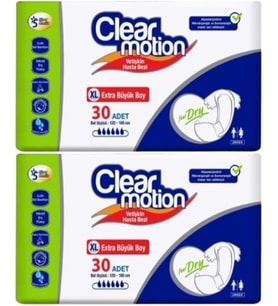 Clearmotion Yetişkin Hasta Bezi Bel Bantlı XL - Ekstra Büyük - Extra Large 60 Adet (2PK*30)