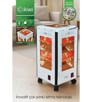 Kiwi KHT-8407 Quartz Isıtıcı 5 Yönlü Isıtma & Enerji Tasarruflu Kuvars Tüp & Taş