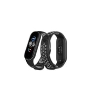 Mi Band 7 Spor Delikli Kordon - Siyah-Gri
