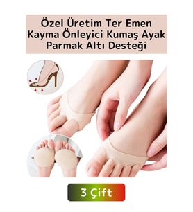 Premium Yüksek Kaliteli Ortopedik Kayma Önleyici Ter Emici Ayak Parmak Altı Desteği 3 Çift