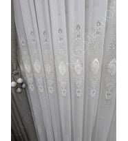 NİVEMESHOME ELİSYA 3812 GÜMÜŞ IŞILTILI 1/3 PİLELİ BAMBU TÜL PERDE