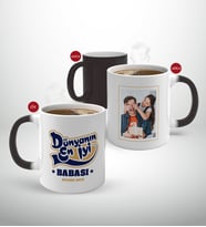 BK Gift Kişiye Özel Babalar Günü Hediyesi Fotoğraflı Sihirli Kupa Bardak-46 (Beyaz)
