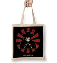 V For Vendetta Retro Japanese Bez Çanta Uzun Saplı