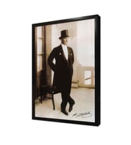 Atatürk Fransada Smokinli Pozu Çerçeveli Mdf Tablo