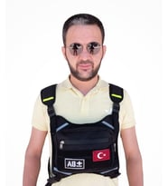 Motorcu Göğüs Çantası Reflektörlü Su Geçirmez Kan Grubu AB+