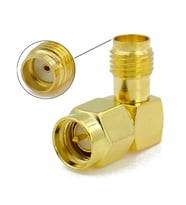 Sma Erkek to Sma Dişi 90 Derece Çevirici Adaptör Altın Kaplama Soket 0-6GHz RF Wi-Fi Anten Wifi Blu