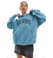 Nike Sportswear Phoenix Fleece Oversized Terry Hoodie Kadın Sweatshirt Açık Mavi