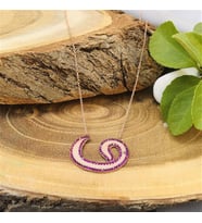 Rose Kaplama Renkli Vav Gümüş Kolye (Karışık)
