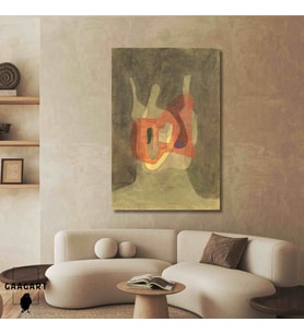 Tekli Dikey Kanvas Tablo Ünlü Eserler Paul Klee Schützerin