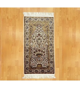 Desenli 60*120 Bej İpek Seccade